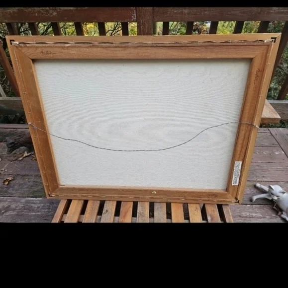 Vintage oil painting of a lily pond - Picture 5 of 11